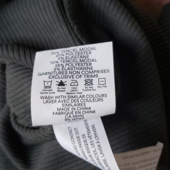 Frank & Oak Dark Teal/Gray Ribbed Long Sleeve - Picture 2 of 2